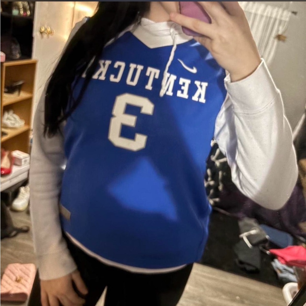Nike Blue & White Kids Kentucky Basketball Jersey Top